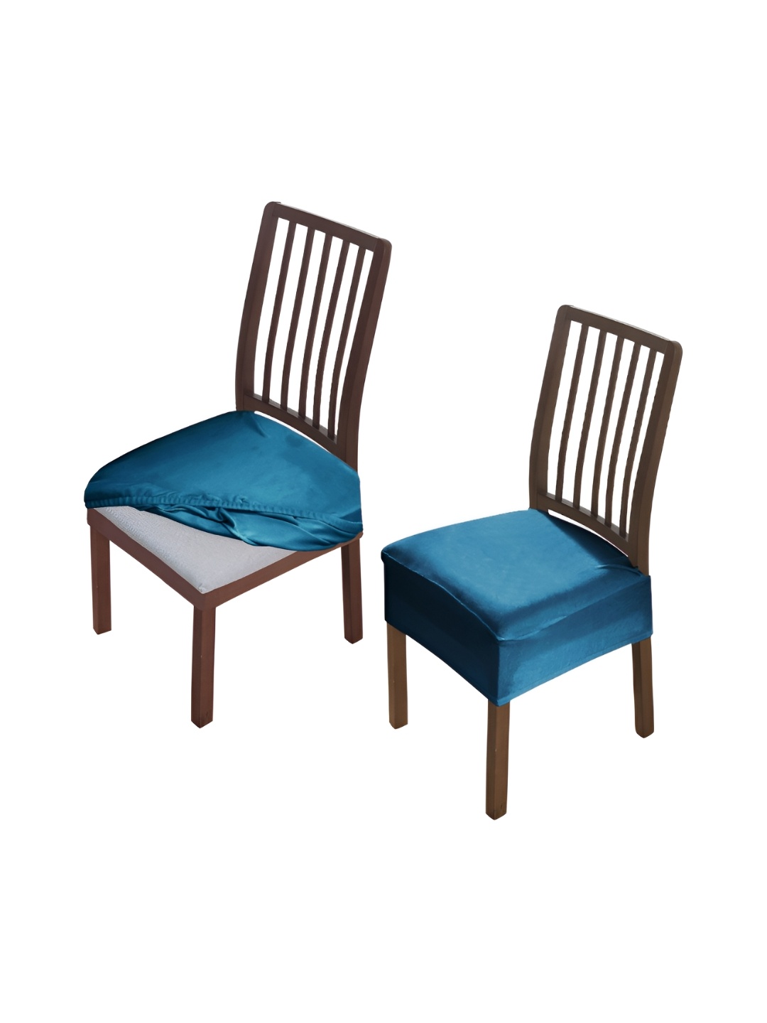 

HOKIPO Blue 2 Pieces Velvet Chair Covers