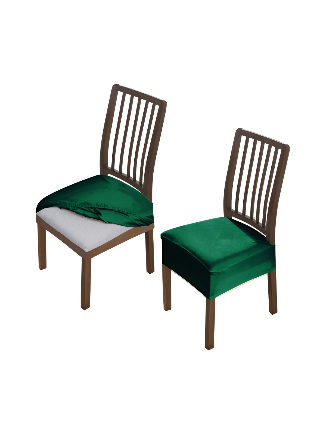 

HOKIPO Green 2 Pieces Velvet Chair Covers