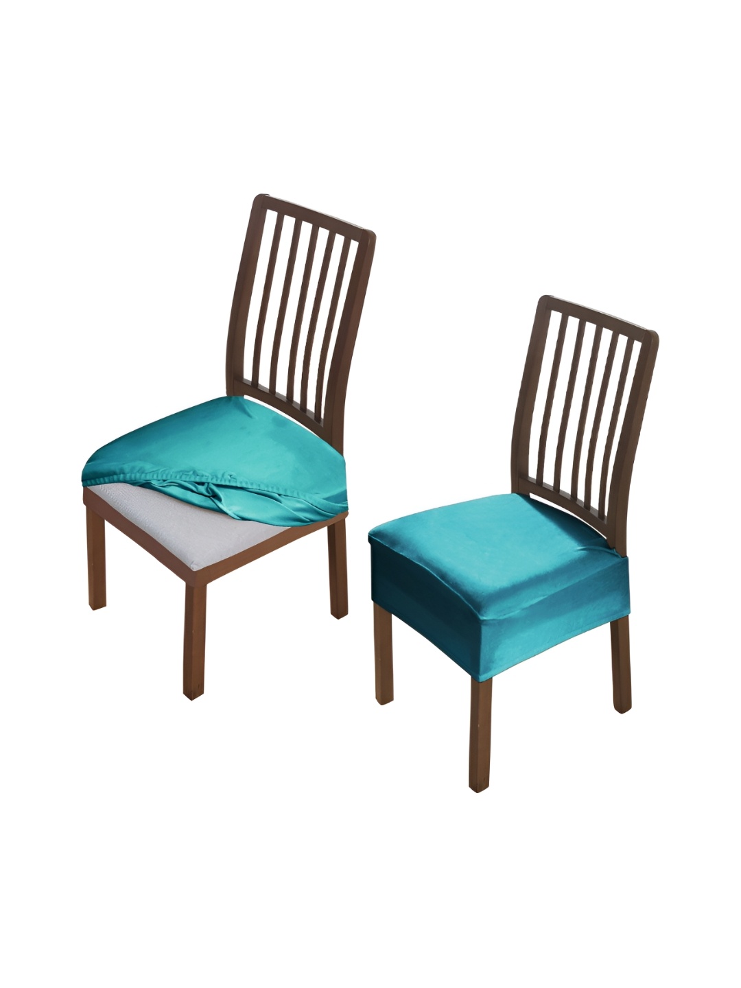 

HOKIPO Turquoise Blue 2 Pieces Velvet Chair Covers