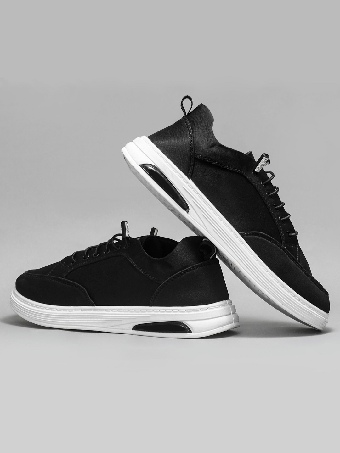 

Try Me Men Round Toe Lightweight Memory Foam Sneakers, Black