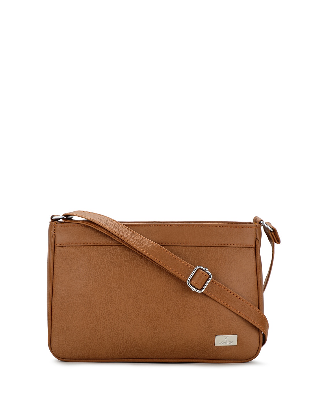 

K London Leather Structured Sling Bag, Tan
