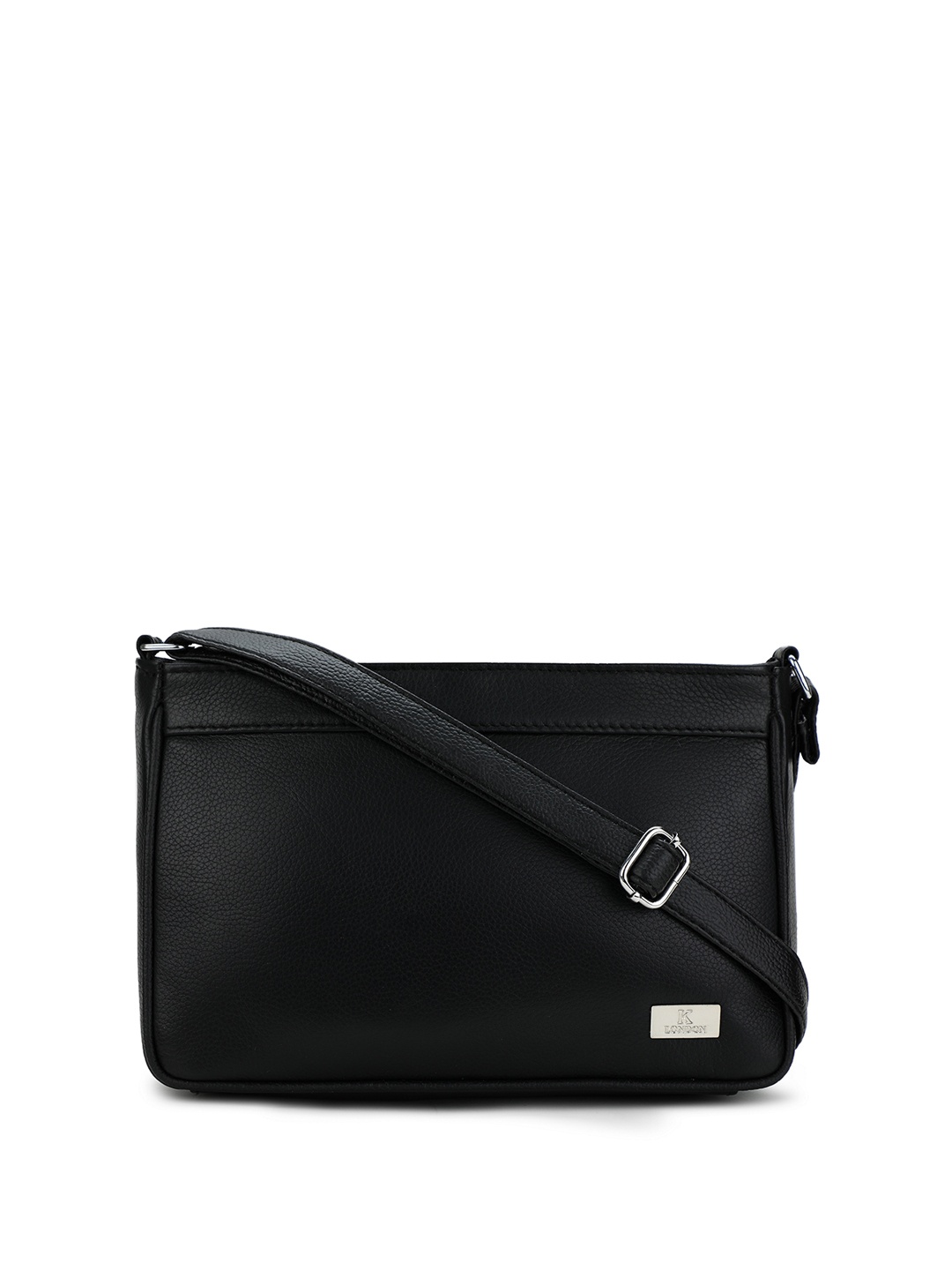 

K London Leather Structured Sling Bag, Black