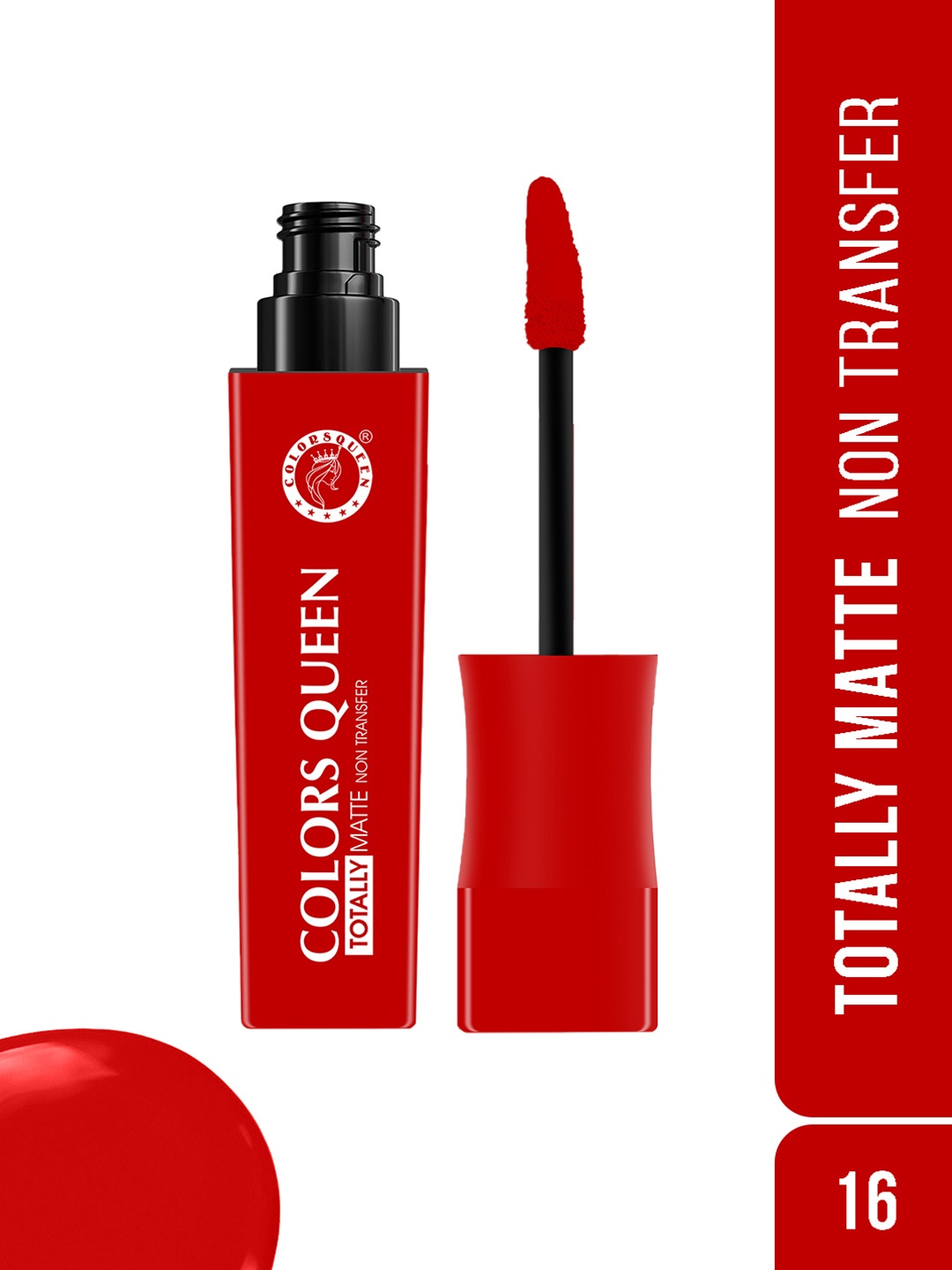 

Colors Queen Totally Matte Non Transfer Liquid Lipstick -7.5g - Extra Chilly 16, Red