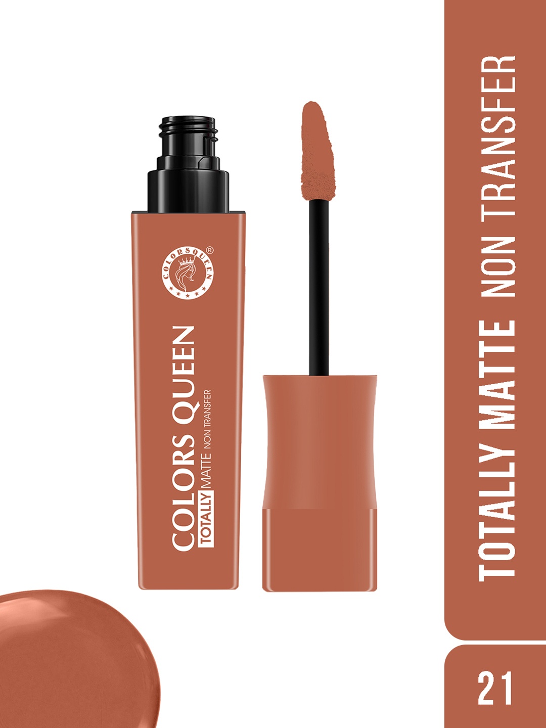 

Colors Queen Totally Matte Non Transfer Liquid Lipstick -7.5g - Nude Show 21