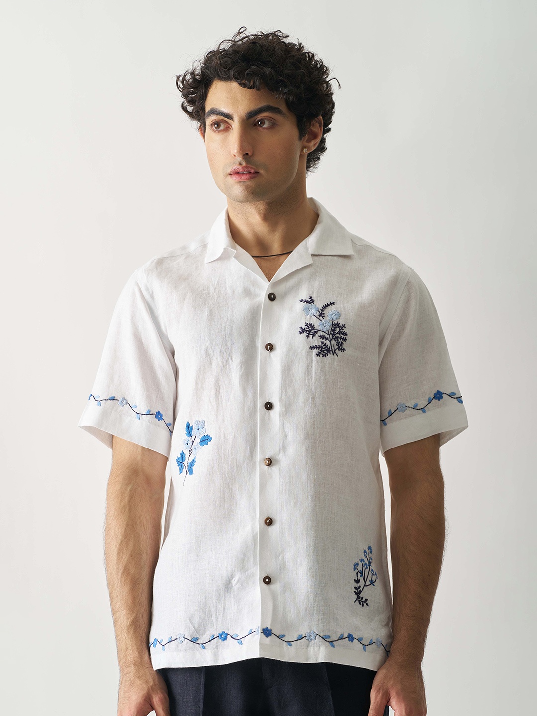 

Cultura Studio Comfort Linen Casual Shirt, White