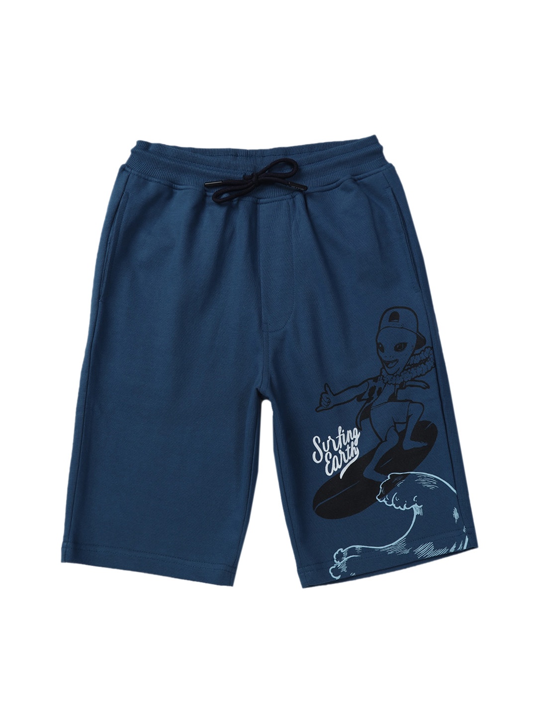 

Gini and Jony Boys Typography Printed Mid-Rise Cotton Shorts, Blue