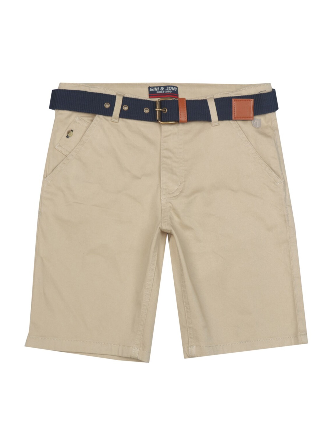 

Gini and Jony Boys Mid-Rise Cotton Shorts, Beige