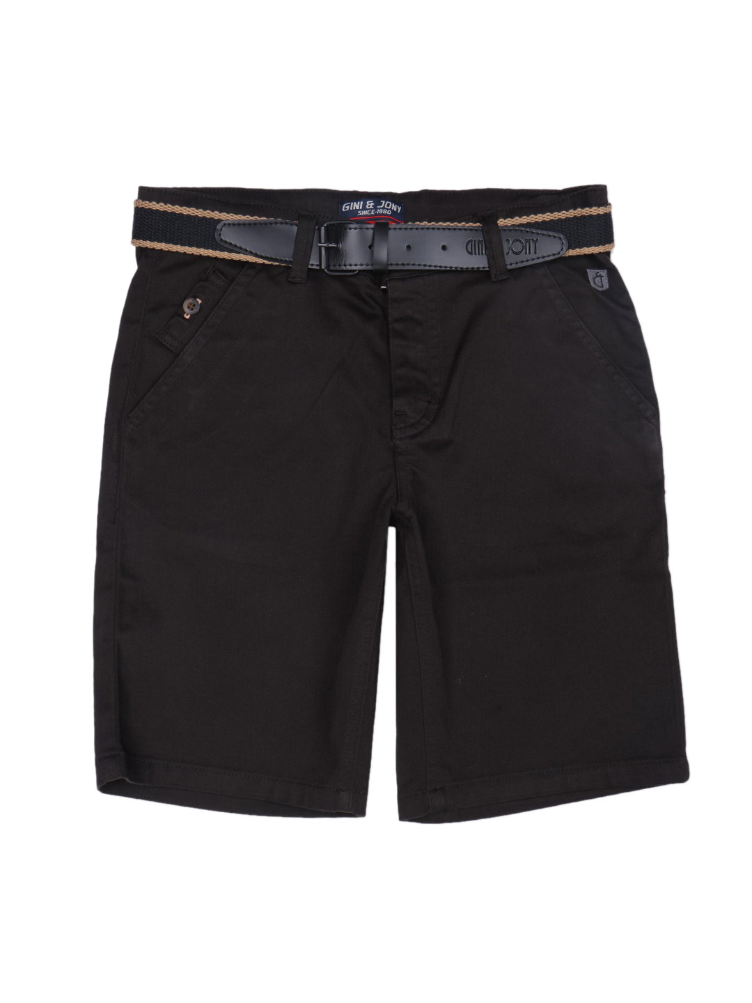 

Gini and Jony Boys Mid Rise Cotton Regular Shorts, Black
