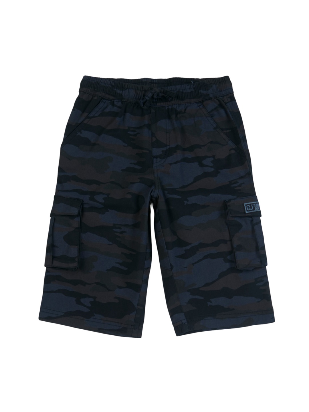 

Gini and Jony Boys Camouflage Printed Cotton Cargo Shorts, Navy blue