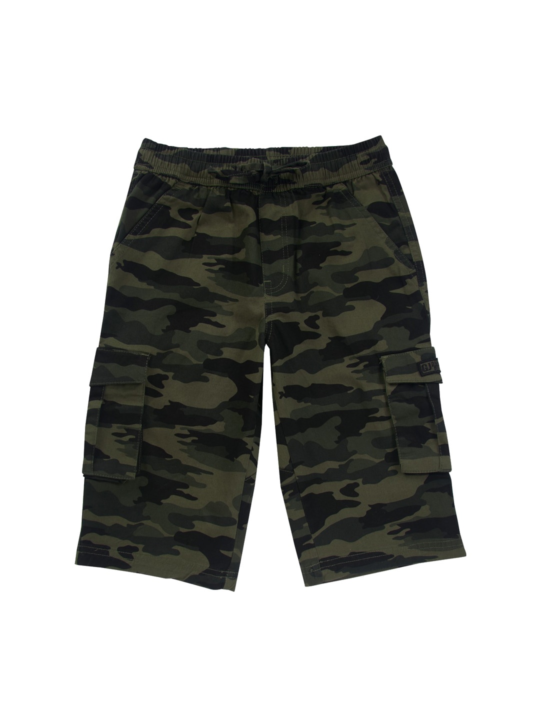 

Gini and Jony Boys Camouflage Printed Cotton Cargo Shorts, Green