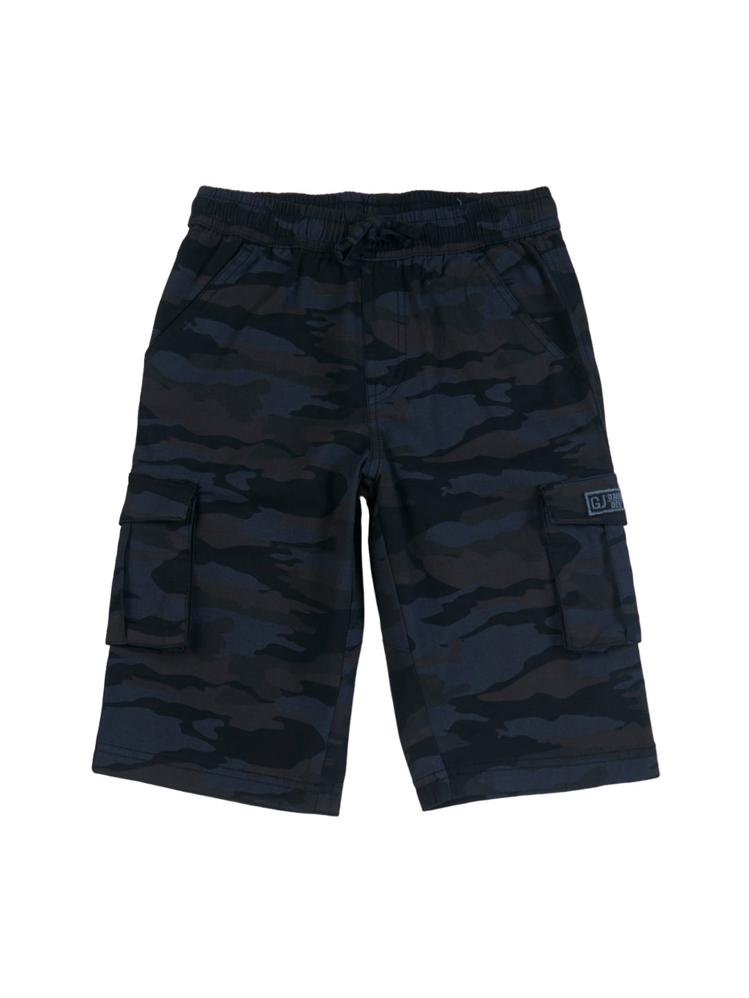 

Gini and Jony Boys Camouflage Printed Cotton Cargo Shorts, Navy blue