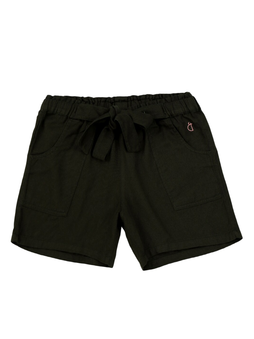 

Gini and Jony Girls Mid-Rise Cotton Shorts, Black