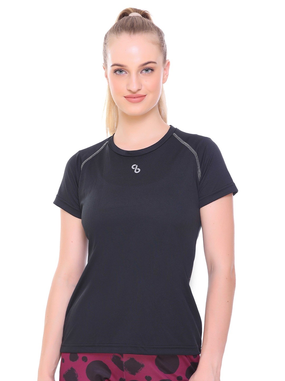 

Colors and Blends Raglan Sleeves Rapid-Dry Slim Fit Sports T-shirt, Black