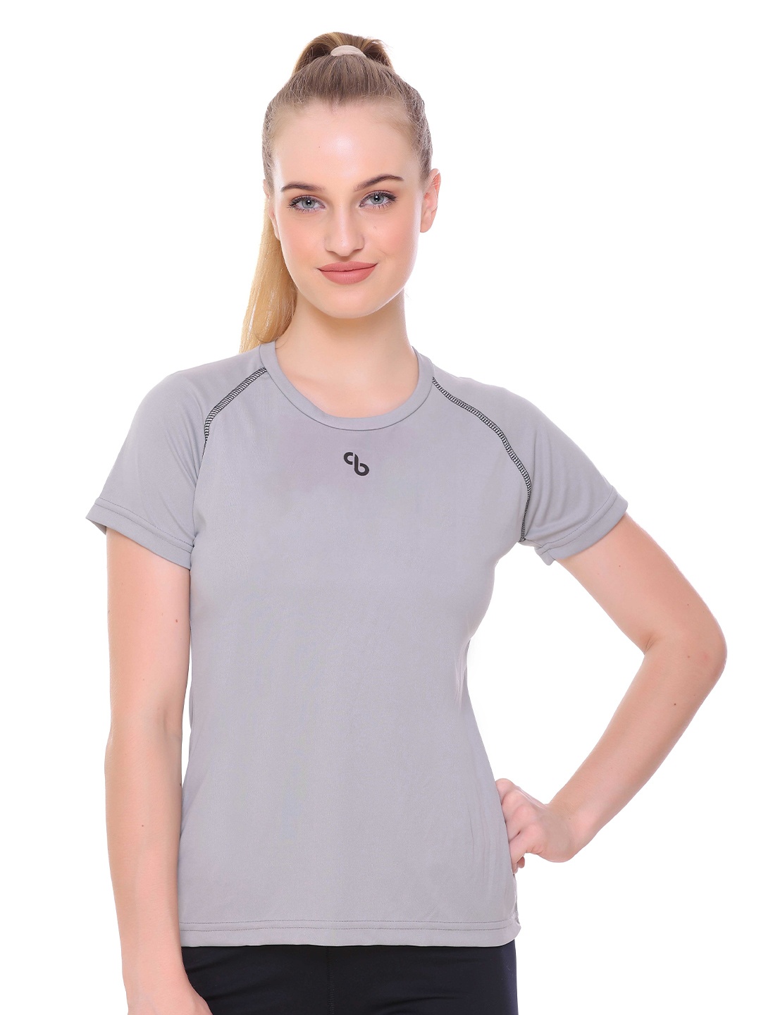 

Colors and Blends Raglan Sleeves Rapid-Dry Slim Fit Sports T-shirt, Grey