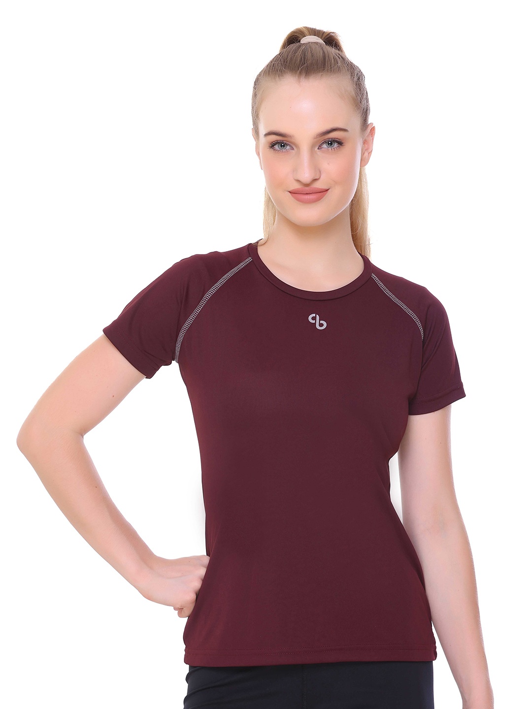 

Colors and Blends Raglan Sleeves Rapid-Dry Slim Fit Sports T-shirt, Maroon