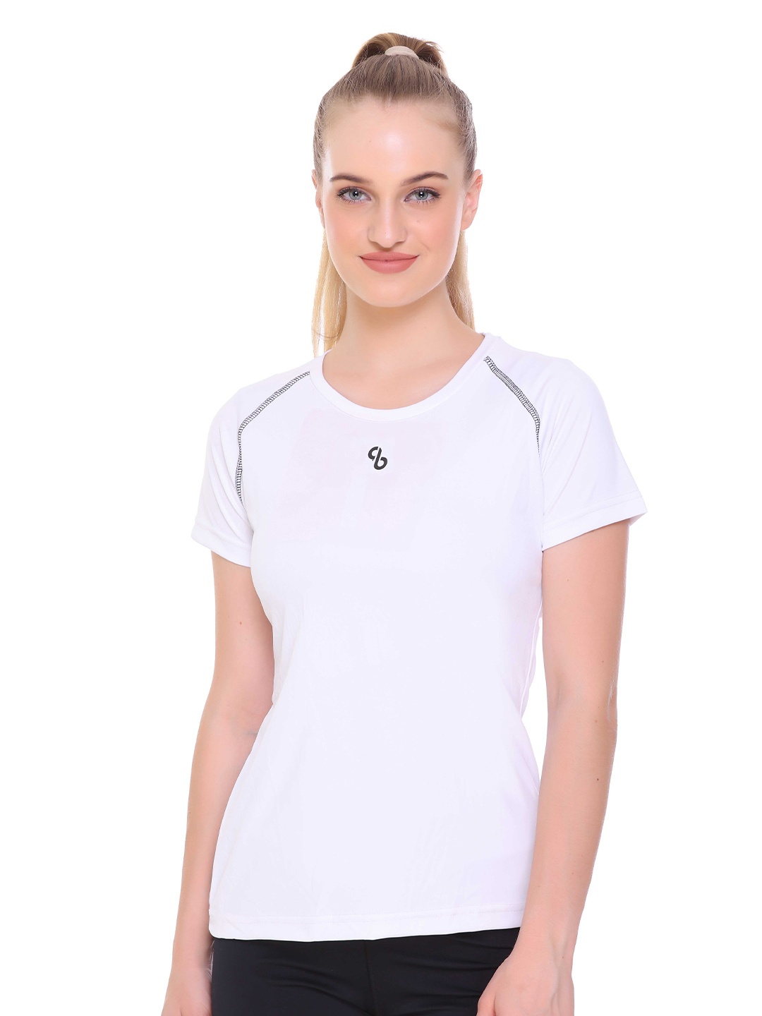 

Colors and Blends Raglan Sleeves Rapid-Dry Slim Fit Sports T-shirt, White