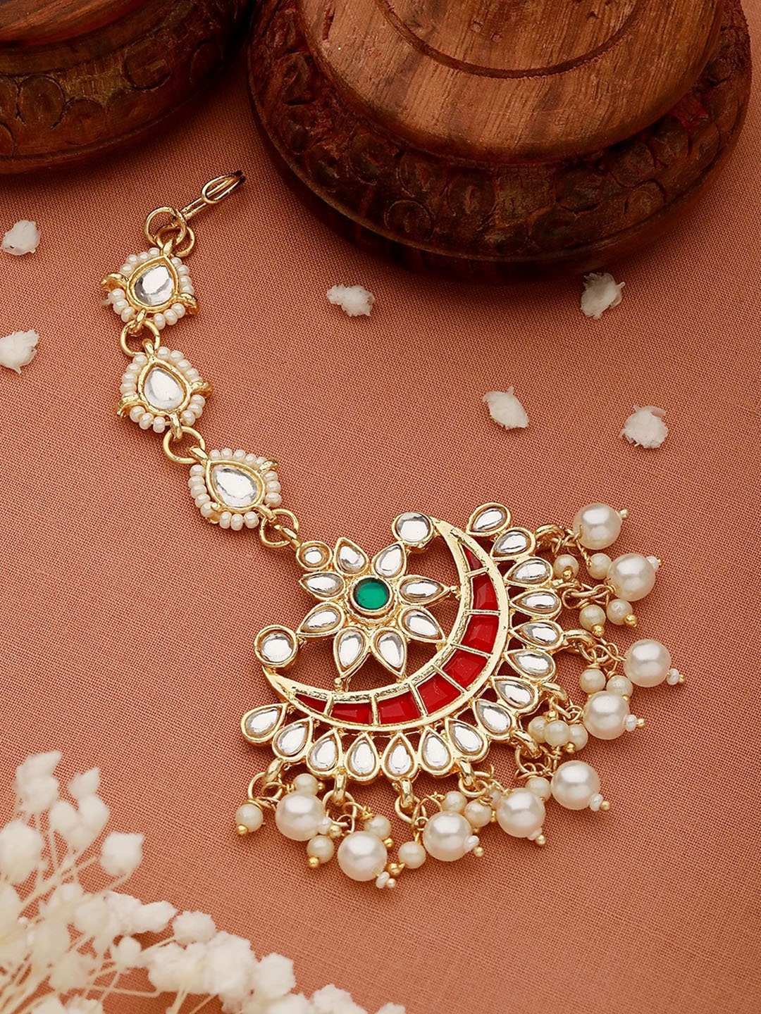 

Jazz and Sizzle Gold-Plated Kundan Studded & Beaded Matha Patti