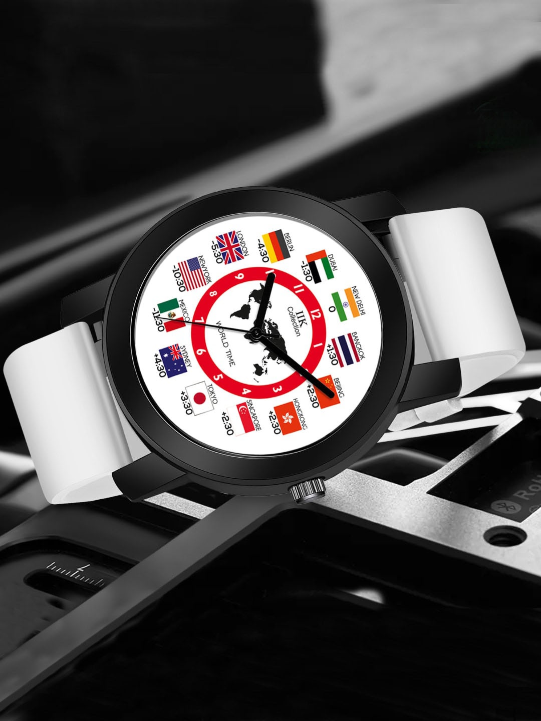 

IIK COLLECTION Men Printed Dial & Straps Analogue Watch IIK-992M, White