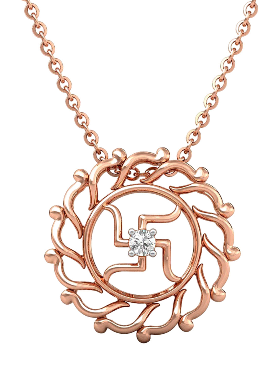 

CANDERE A KALYAN JEWELLERS COMPANY 18KT (750) BIS Hallmark Rose Gold Pendant-0.75gm