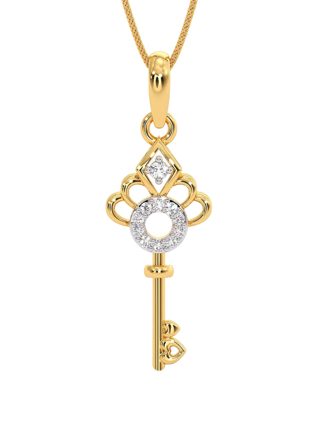 

CANDERE A KALYAN JEWELLERS COMPANY BIS Hallmark 18KT Gold Pendant-0.81gm
