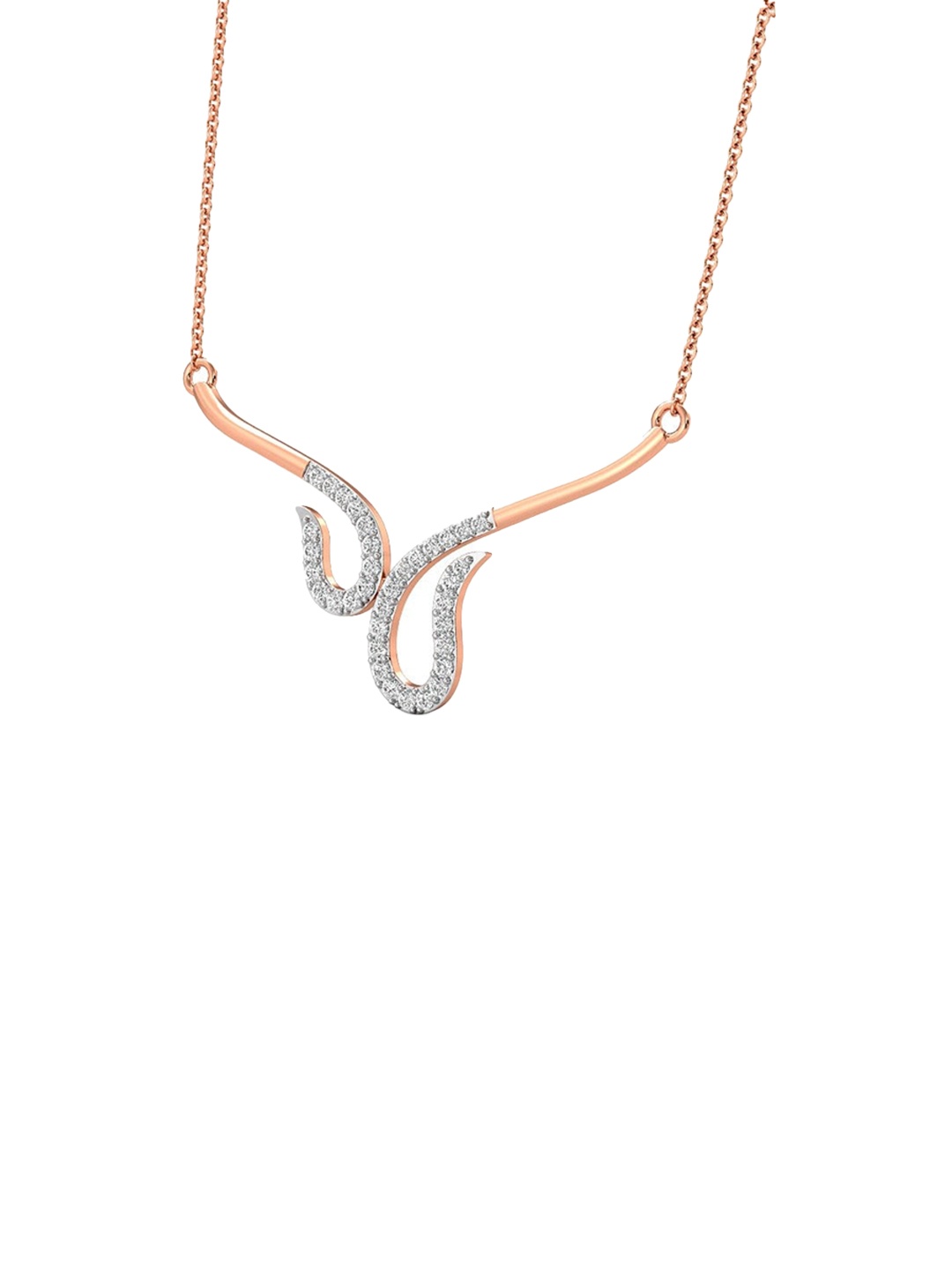 

CANDERE A KALYAN JEWELLERS COMPANY 14KT (585) BIS Hallmark Studded Rose Gold Pendant-1.4gm