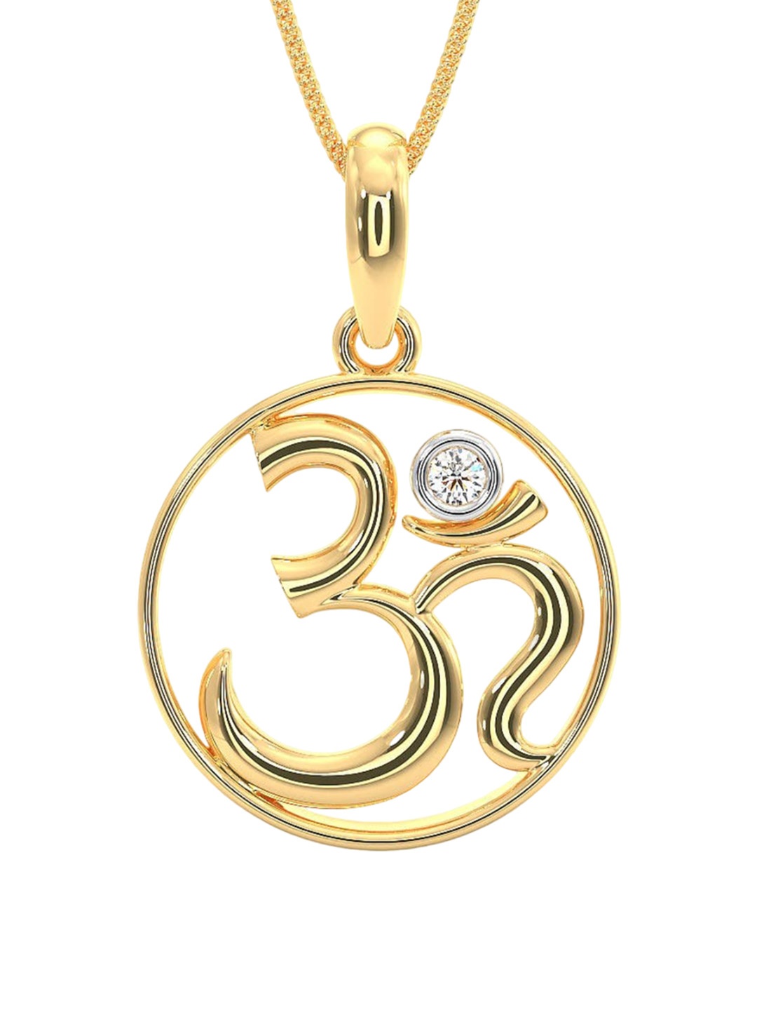 

CANDERE A KALYAN JEWELLERS COMPANY 14KT (585) BIS Hallmark CZ Studded Gold Pendant-0.94gm