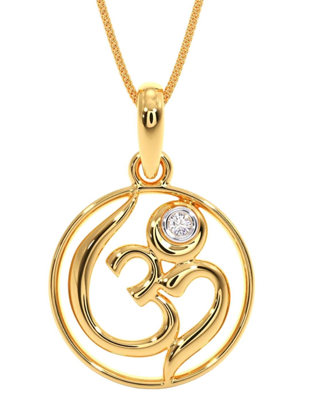 

CANDERE A KALYAN JEWELLERS COMPANY 14KT (585) BIS Hallmark Studded Gold Pendant-0.94gm