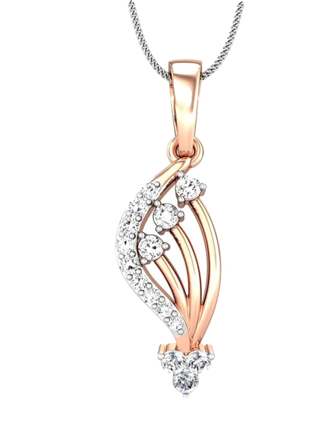

CANDERE A KALYAN JEWELLERS COMPANY BIS Hallmark 18KT (750) Rose Gold Diamond Pendant-0.9gm