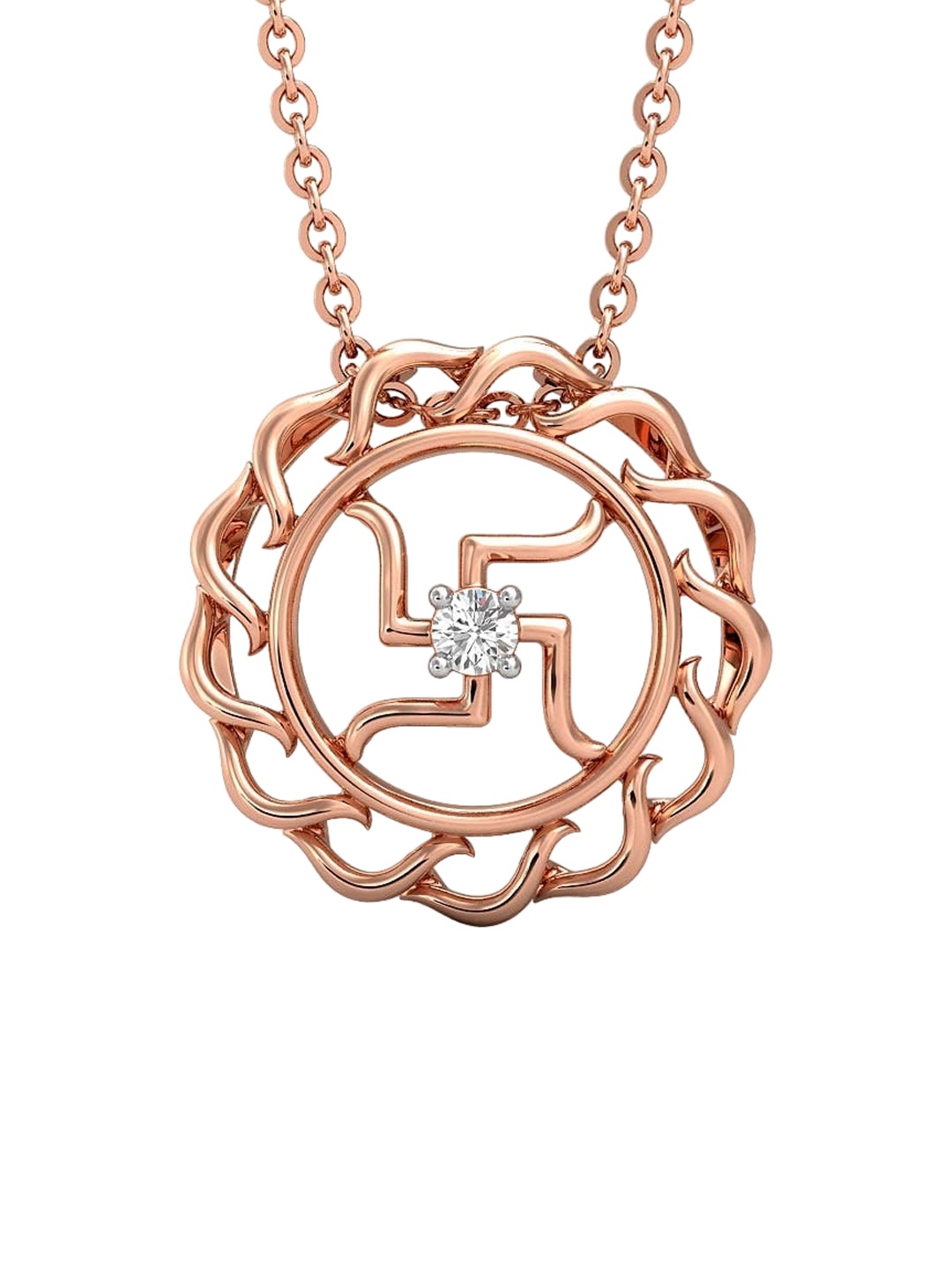 

CANDERE A KALYAN JEWELLERS COMPANY BIS Hallmark 18KT Rose Gold Pendant-0.76gm