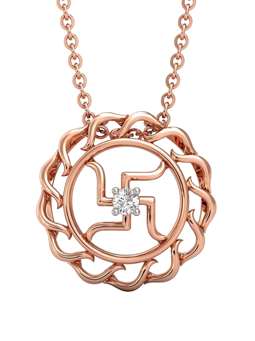 

CANDERE A KALYAN JEWELLERS COMPANY BIS Hallmark 14KT Rose Gold Pendant-0.65gm