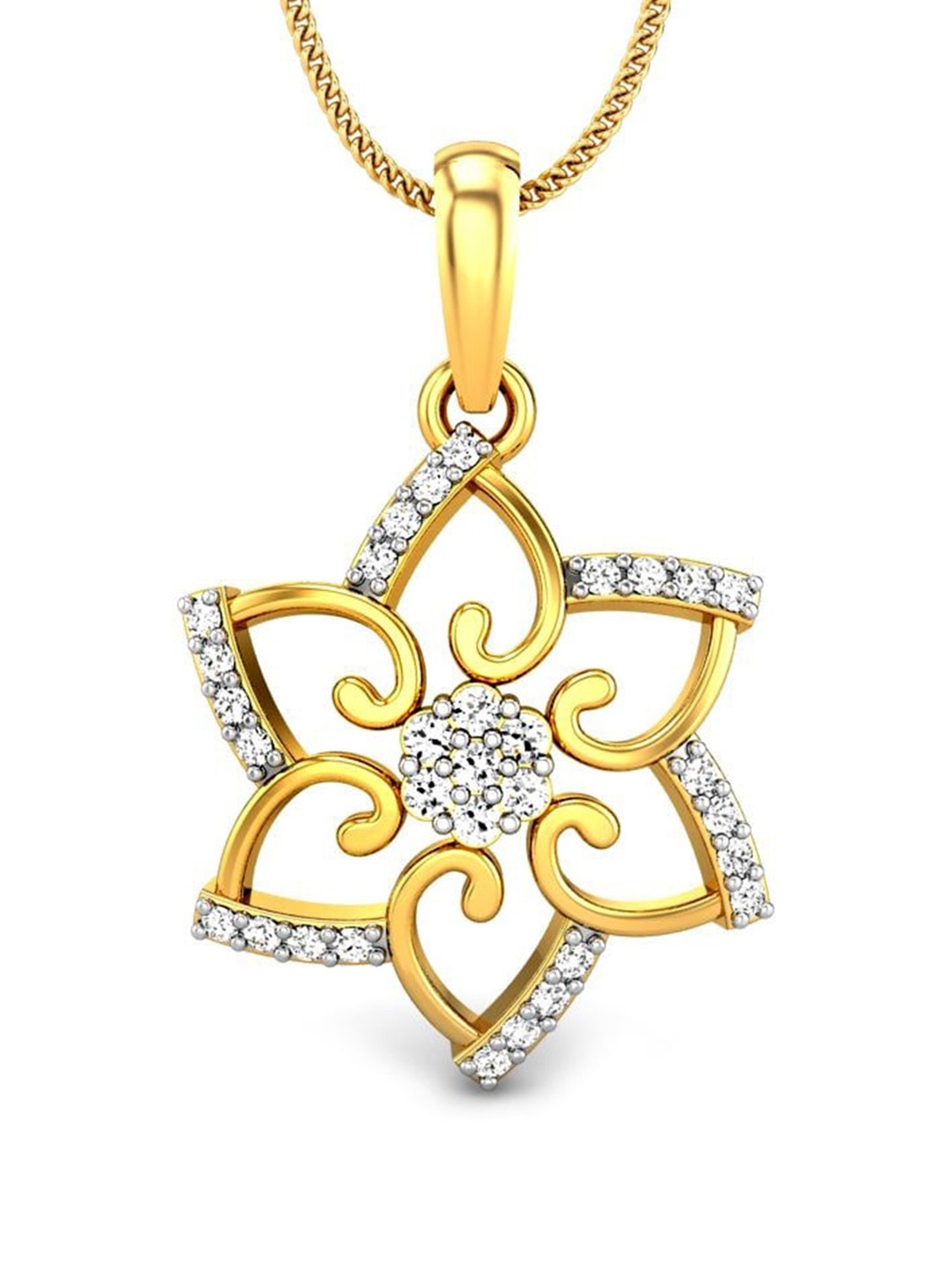 

CANDERE A KALYAN JEWELLERS COMPANY 22KT (916) BIS Hallmark CZ Studded Gold Pendant-2.06 gm