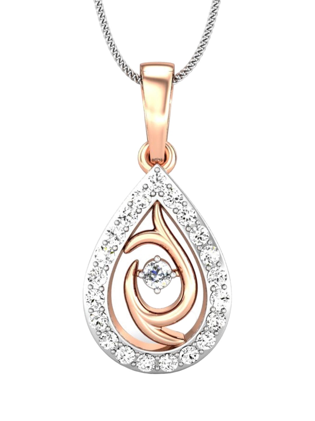 

CANDERE A KALYAN JEWELLERS COMPANY BIS Hallmark 18KT (750) Rose Gold Diamond Pendant-1.0gm