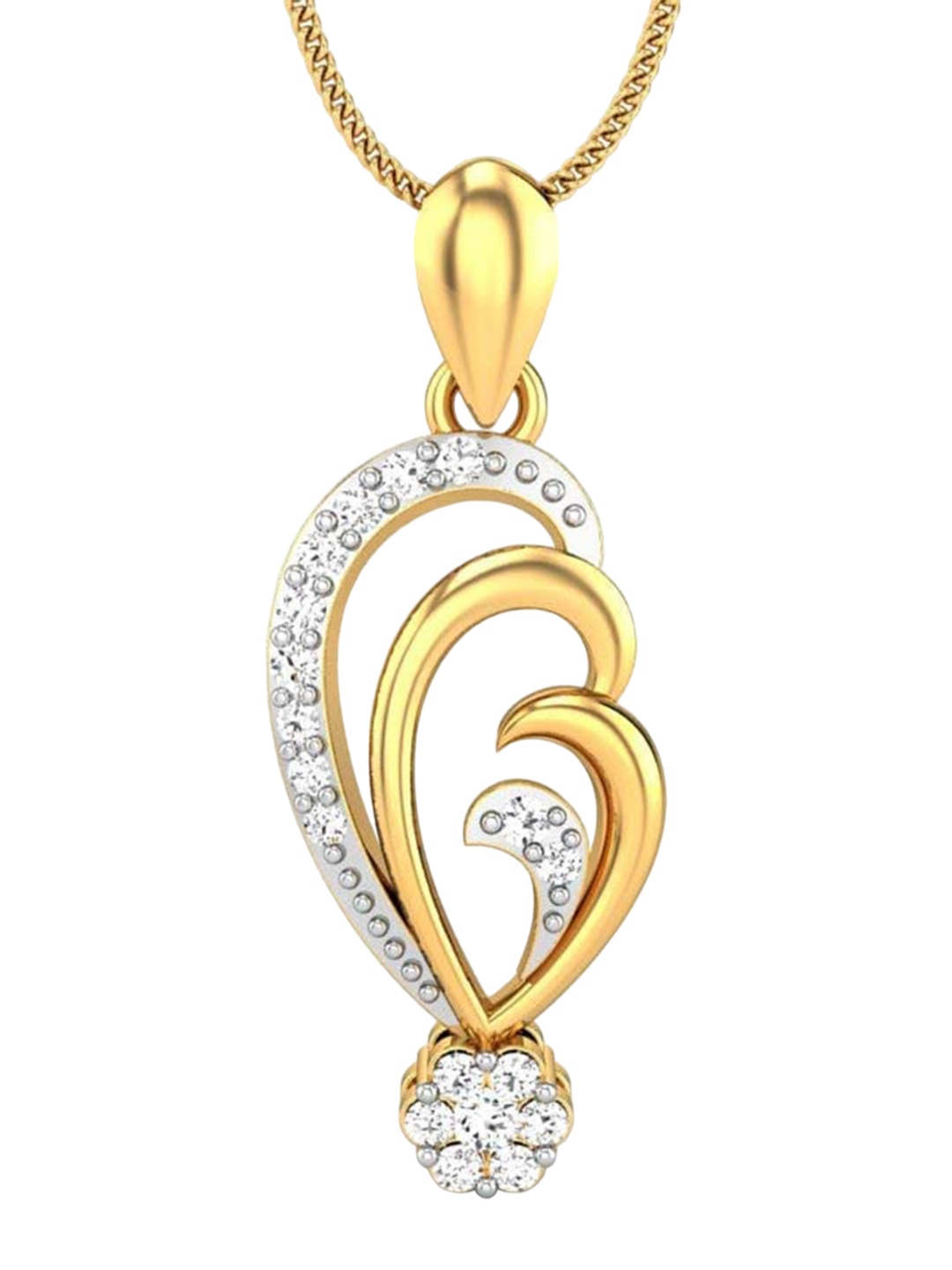 

CANDERE A KALYAN JEWELLERS COMPANY 22KT (916) BIS Hallmark CZ Studded Gold Pendant-2.63gm