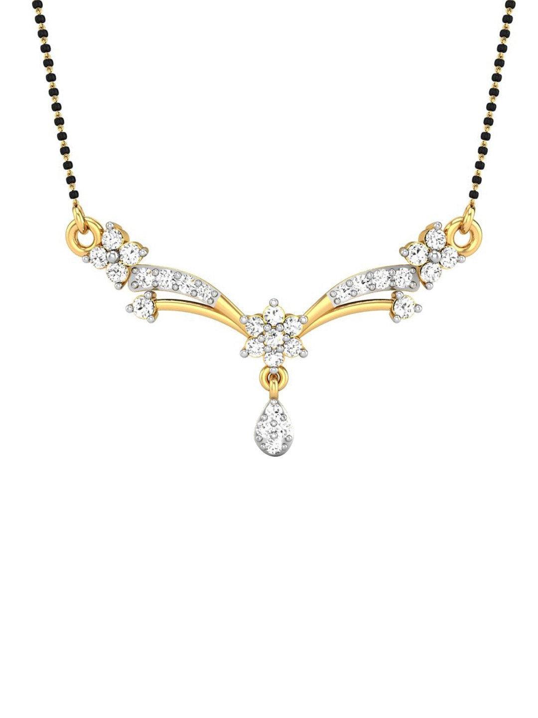 

CANDERE A KALYAN JEWELLERS COMPANY 18KT (750) CZ Studded Tanmaniya Gold Pendant-2.15 gm