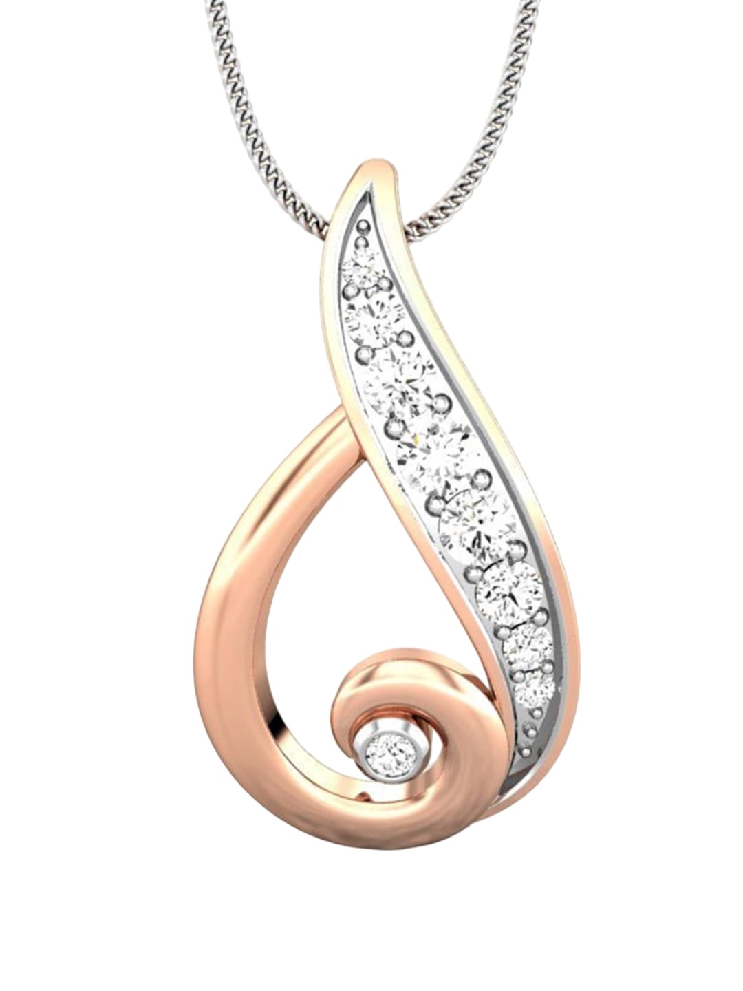 

CANDERE A KALYAN JEWELLERS COMPANY 18KT (750) CZ Studded Rose Gold Pendant-1.0 gm
