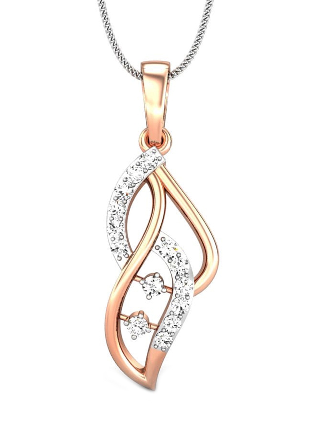 

CANDERE A KALYAN JEWELLERS COMPANY BIS Hallmark 18KT (750) Rose Gold Diamond Pendant-1.0gm