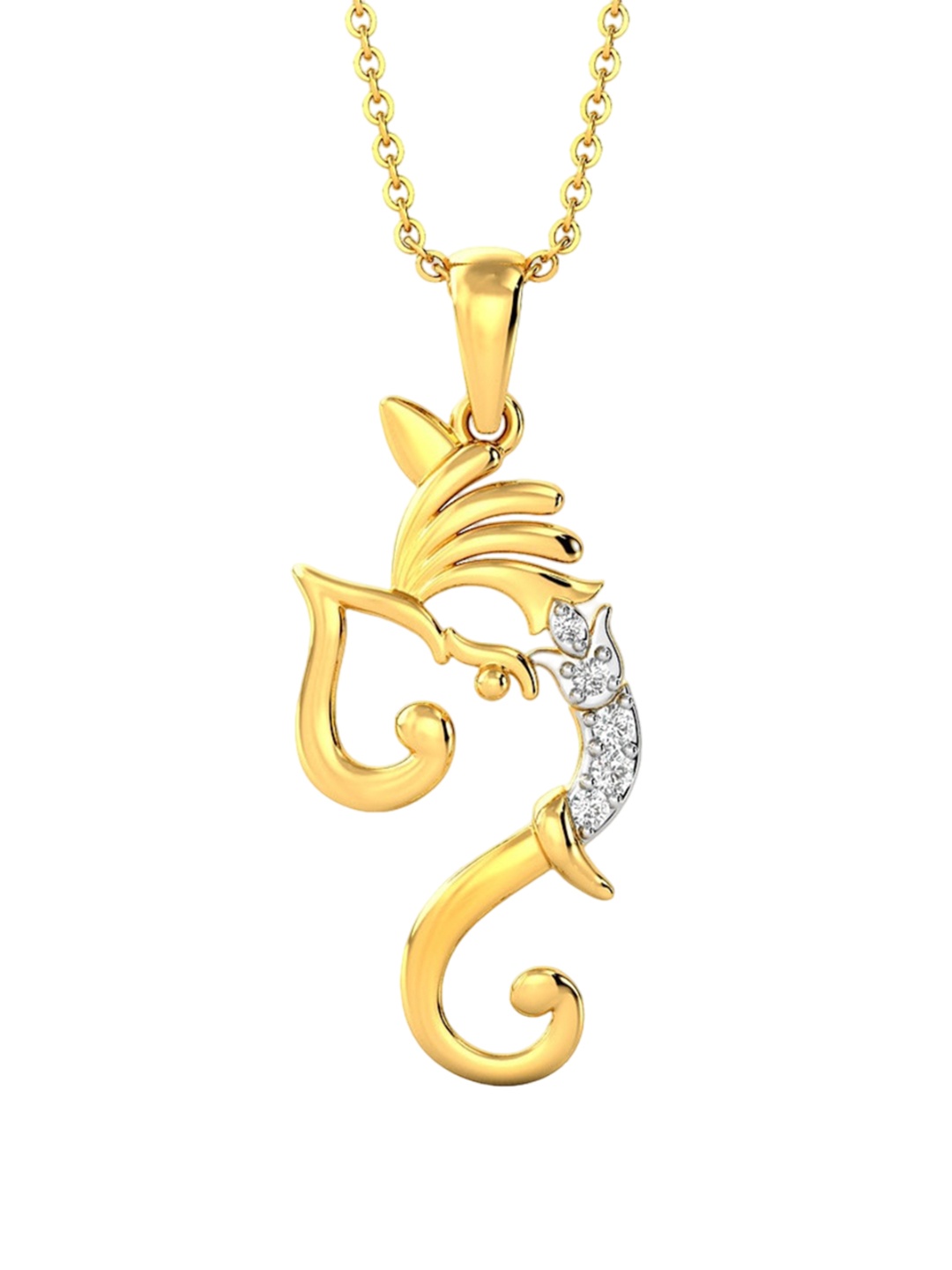 

CANDERE A KALYAN JEWELLERS COMPANY 18KT (750) BIS Hallmark CZ Studded Gold Pendant-1.31gm