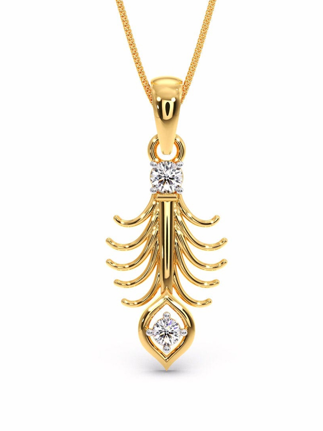 

CANDERE A KALYAN JEWELLERS COMPANY 14KT (585) BIS Hallmark CZ Studded Gold Pendant-0.81 gm