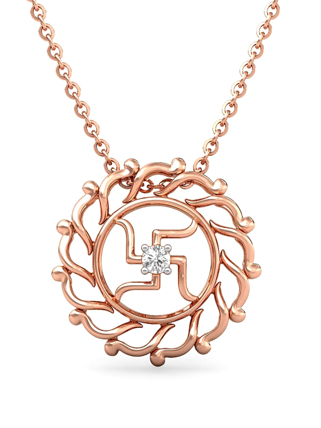 

CANDERE A KALYAN JEWELLERS COMPANY 14KT (585) BIS Hallmark Rose Gold Pendant-0.64gm