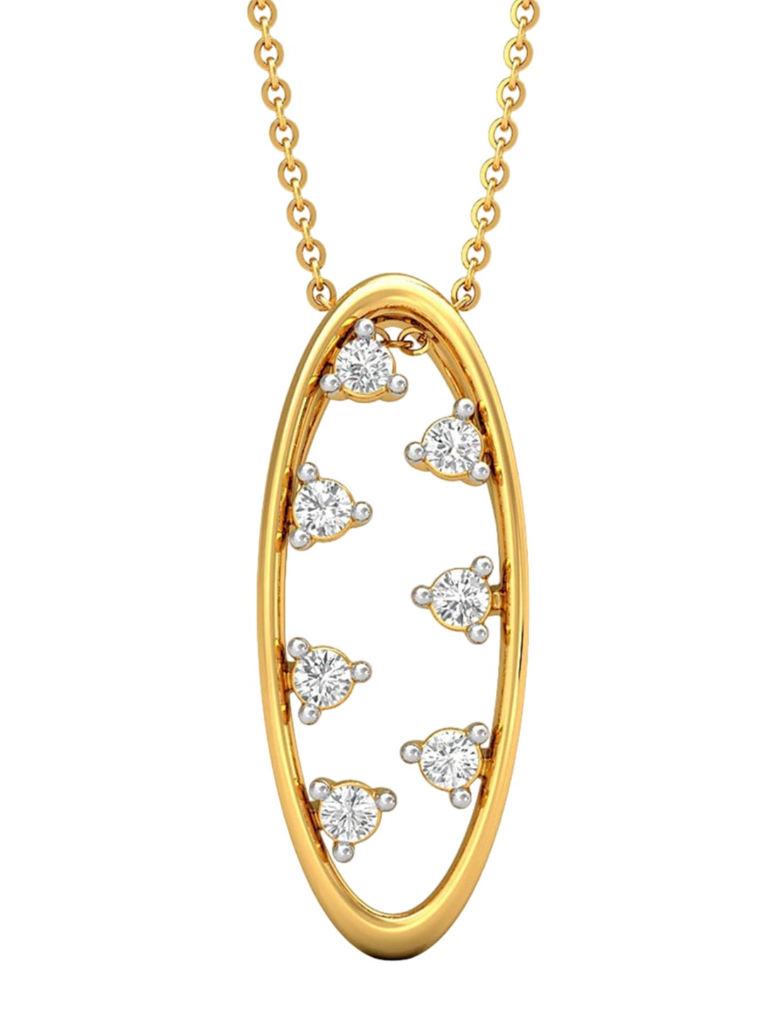 

CANDERE A KALYAN JEWELLERS COMPANY 14KT (585) BIS Hallmark CZ Studded Gold Pendant-0.51gm