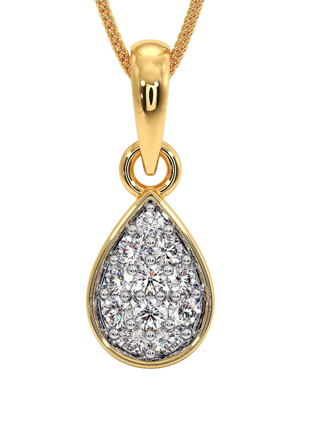

CANDERE A KALYAN JEWELLERS COMPANY 14KT (585) BIS Hallmark CZ Studded Gold Pendant-0.64gm