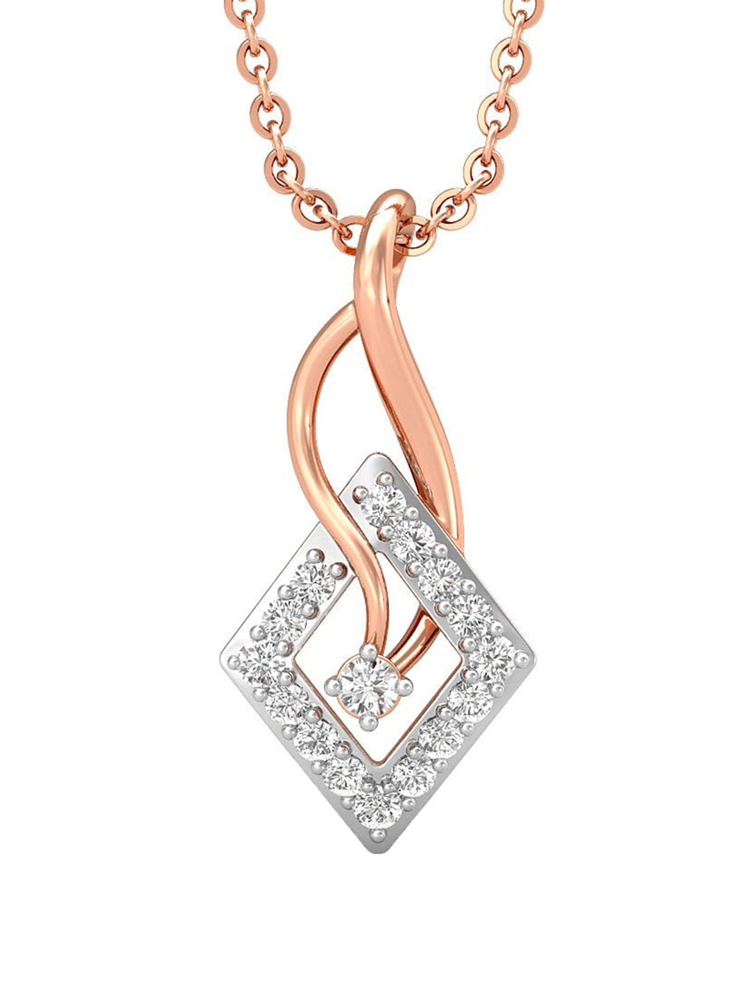 

CANDERE A KALYAN JEWELLERS COMPANY 18KT (750) CZ Studded Rose Gold Pendant-0.8 cm