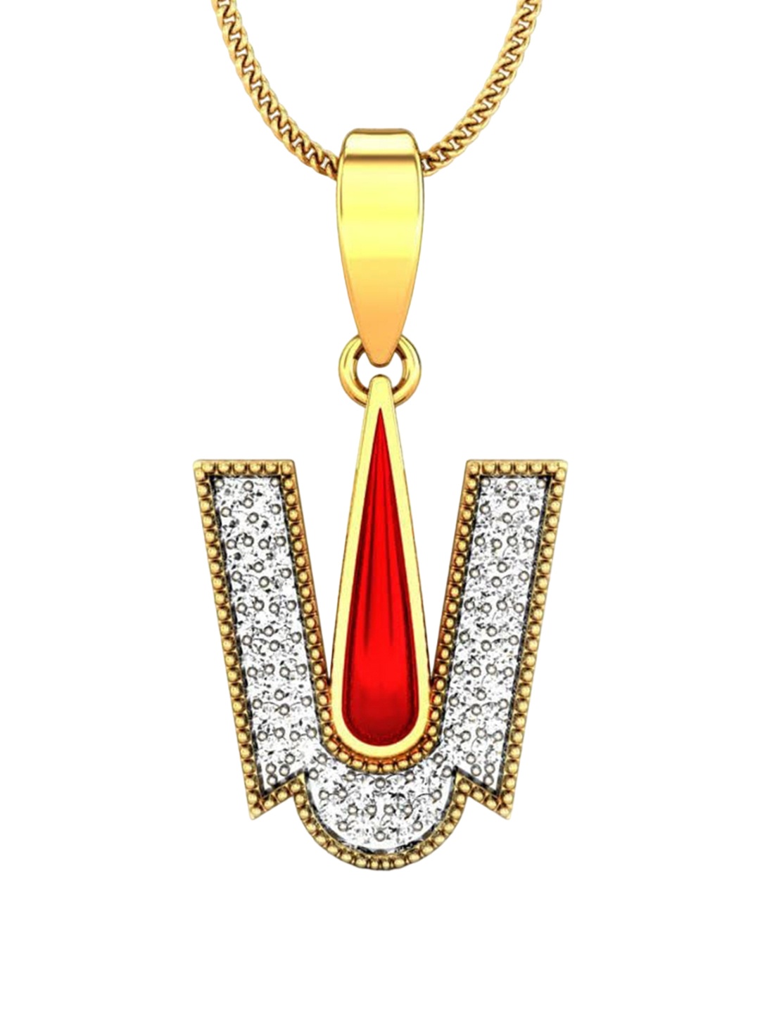 

CANDERE A KALYAN JEWELLERS COMPANY 22KT (916) Cubic Zirconia Studded Gold Pendant-2.97 gm