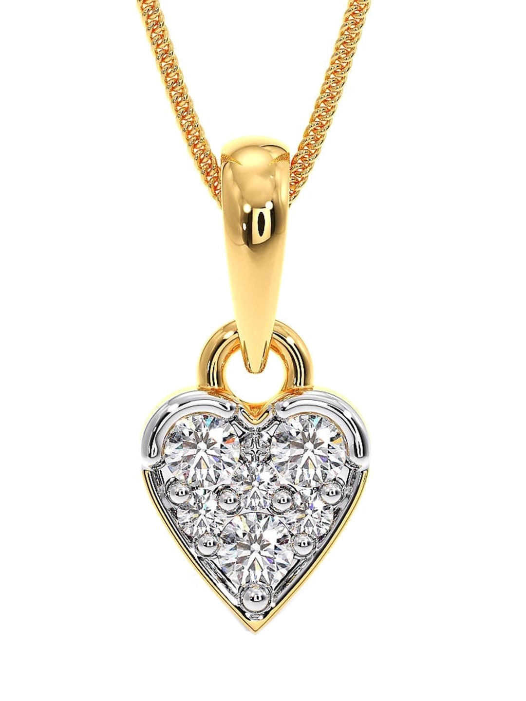 

CANDERE A KALYAN JEWELLERS COMPANY 18KT BIS Hallmark CZ Studded Gold Pendant-0.6 gm