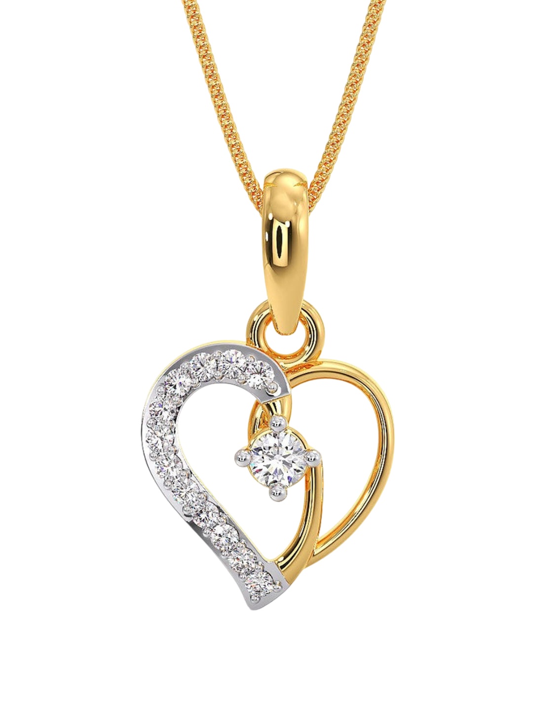 

CANDERE A KALYAN JEWELLERS COMPANY 18KT (750) Gold Cubic Zirconia Studded Pendant-0.69 gm