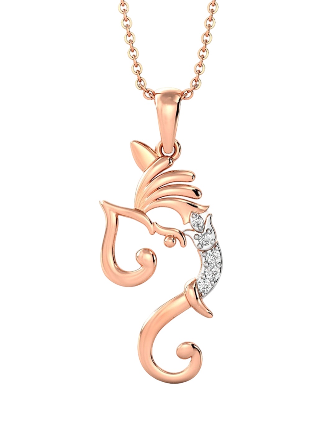 

CANDERE A KALYAN JEWELLERS COMPANY 14KT (585) CZ Studded Rose Gold Pendant-1.11 gm