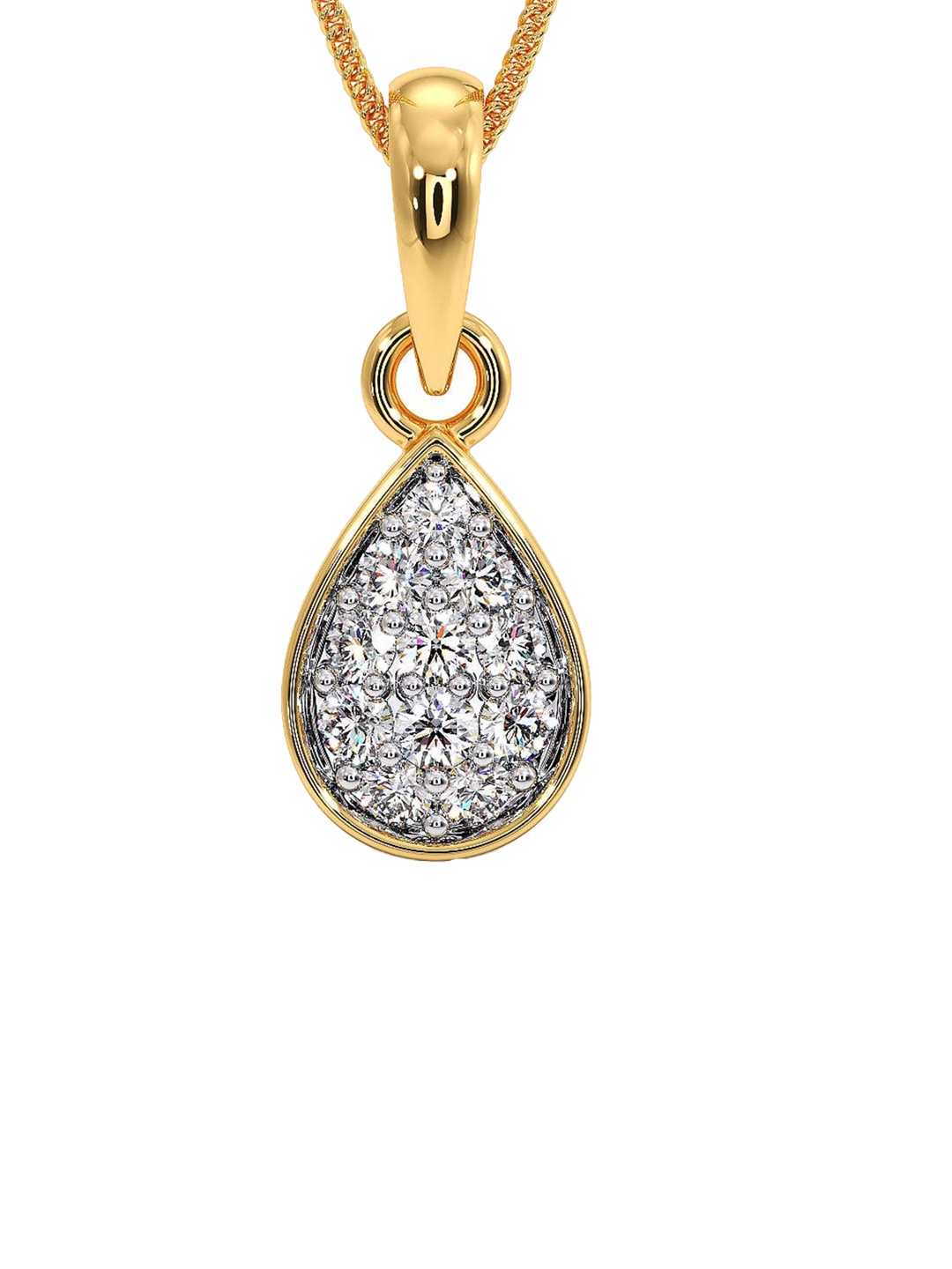 

CANDERE A KALYAN JEWELLERS COMPANY 18KT BIS Hallmark CZ Studded Gold Pendant-0.75 gm