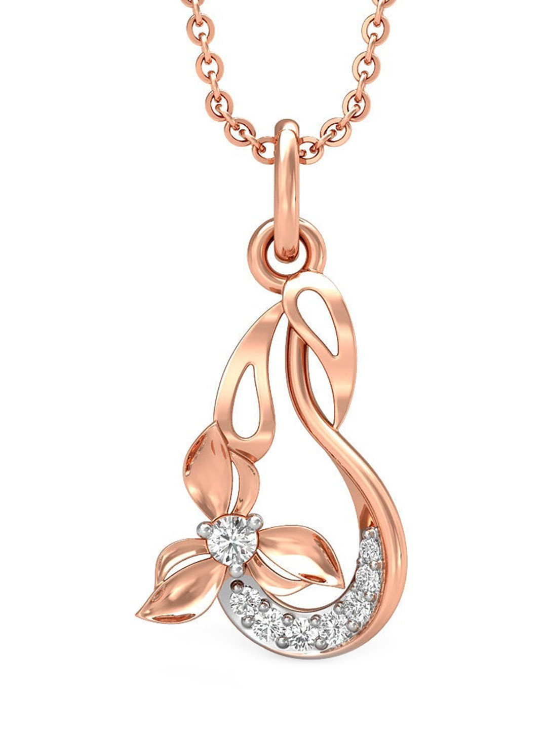 

CANDERE A KALYAN JEWELLERS COMPANY BIS Hallmark 18KT Rose Gold Pendant-0.81gm
