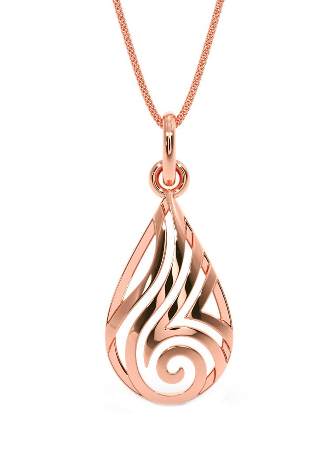 

CANDERE A KALYAN JEWELLERS COMPANY 18KT (750) Rose Gold CZ Studded Pendant-1.0 gm