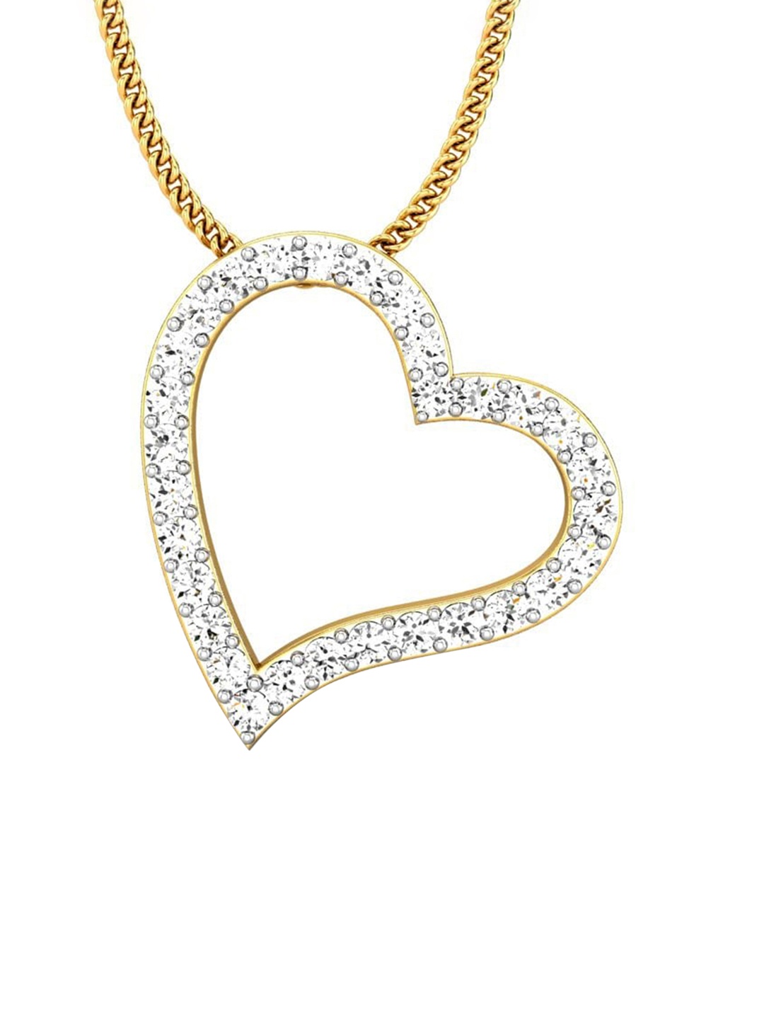 

CANDERE A KALYAN JEWELLERS COMPANY 18KT (750) BIS Hallmark CZ Studded Gold Pendant-2.0gm